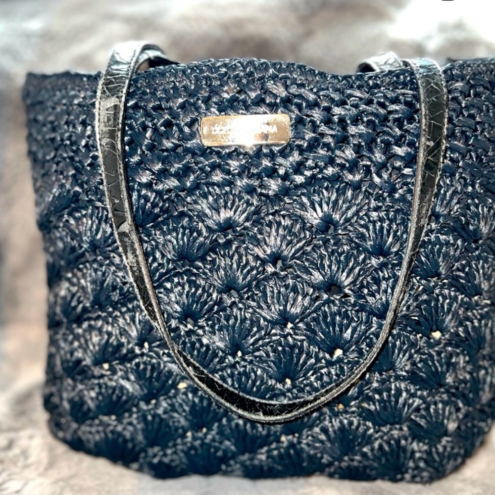 Vintage Dolce & Gabbana small straw tote.